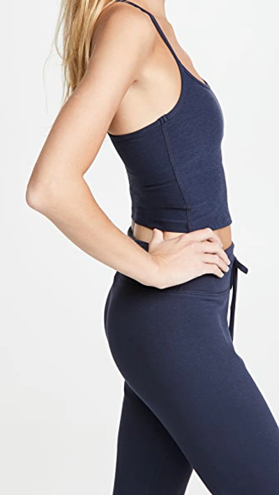 Beyond Yoga Spacedye Slim Racerback Cropped Tank Top In Nocturnal Navy In Nocturnal Navy