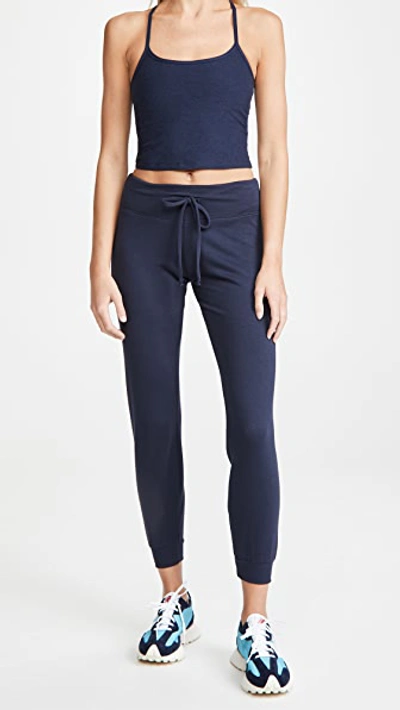Beyond Yoga Spacedye Slim Racerback Cropped Tank Top In Nocturnal Navy In Nocturnal Navy