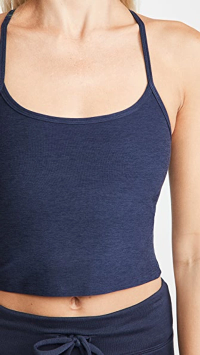 Beyond Yoga Spacedye Slim Racerback Cropped Tank Top In Nocturnal Navy In Nocturnal Navy