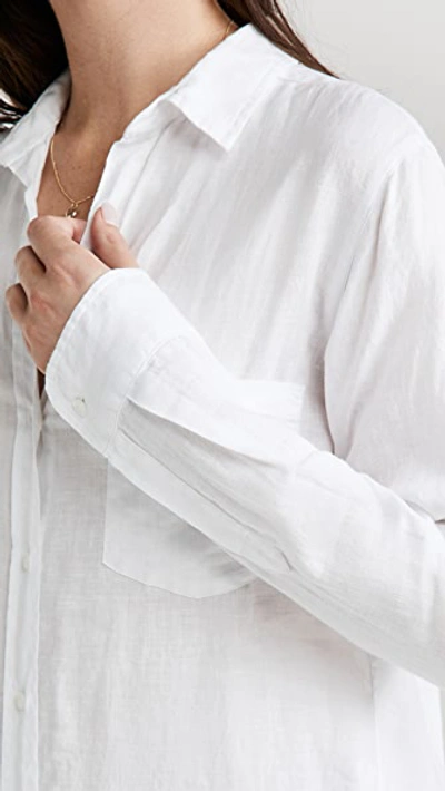 Shop Frank & Eileen Rory Woven Long Dress White Lived In Linen
