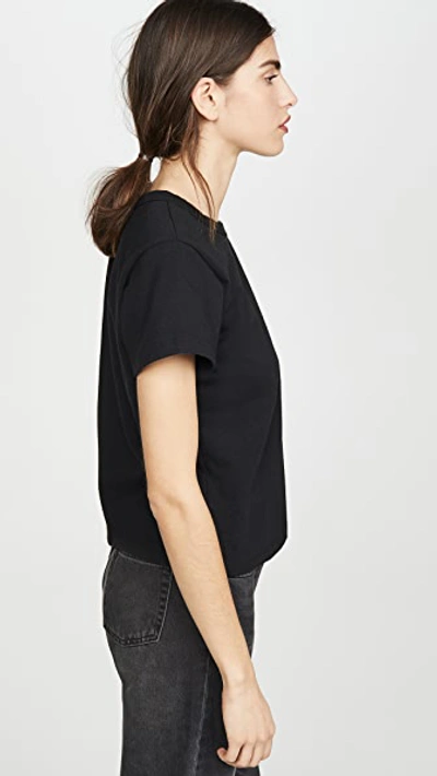 Leset Margo Short-sleeve Cotton Crewneck Tee In Black