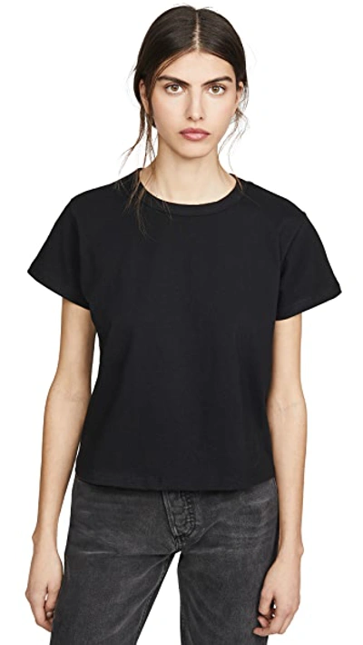 Leset Margo Short-sleeve Cotton Crewneck Tee In Black