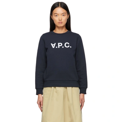 Apc Elisa Vpc Logo Sweatshirt In Inverted Print In Blue