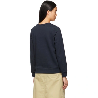 Shop Apc Navy Viva Sweatshirt In Iak Navy