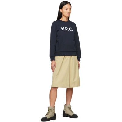 Apc Elisa Vpc Logo Sweatshirt In Inverted Print In Blue