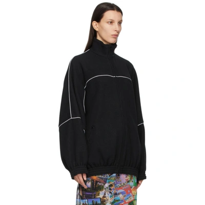 Shop Balenciaga Black Double-brushed Fleece Sweater In 1000 Black