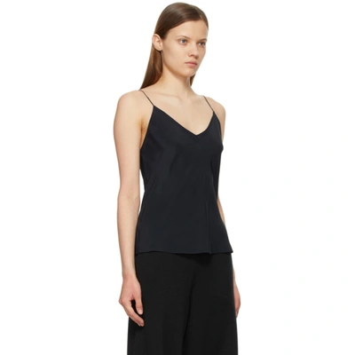 Shop The Row Black Silk Eda Tank Top In Mng Midnight