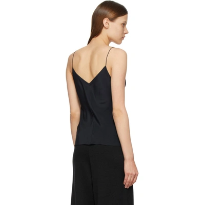 Shop The Row Black Silk Eda Tank Top In Mng Midnight