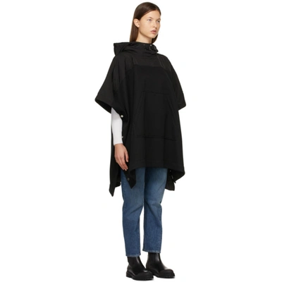 Shop Moncler Black Poncho Hoodie In 999 Black