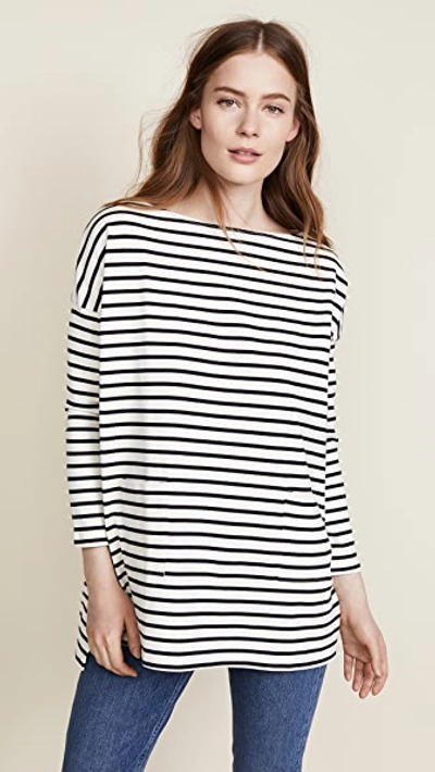 Shop Hatch The Bateau Top Black & White Stripe