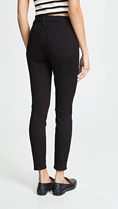 Shop Frame Ali High Rise Skinny Cropped Cigarette Jeans Noir