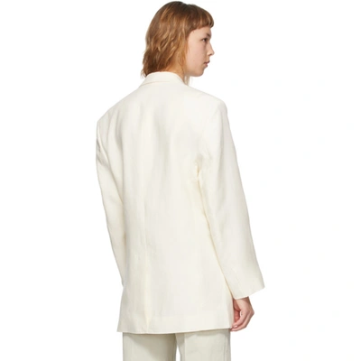 Shop Jacquemus Off-white 'la Veste D'homme' Blazer In Light Beige