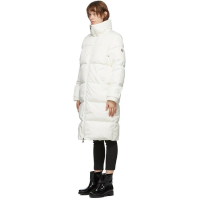 Shop Moncler White Down Lo Kellerfur Coat In 035 White