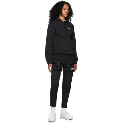 Shop Nike Black Fleece Sportswear Club Hoodie In 010 Black/black/whi