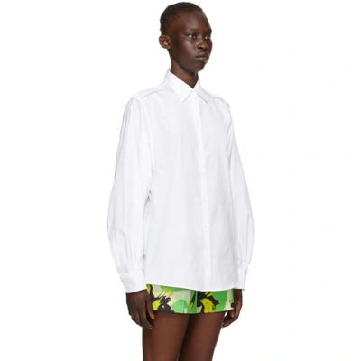 Shop Dries Van Noten White Poplin Shirt In 001 White