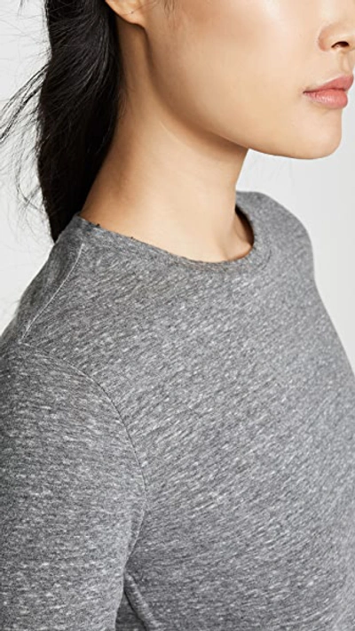 Shop Amo Long Sleeve Babe Tee In Heather Grey