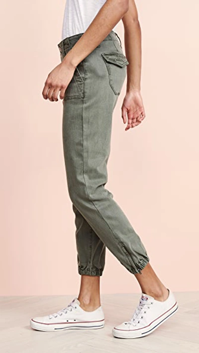 Paige Mayslie Cropped Jogger Pants In Vintage Ivy Green