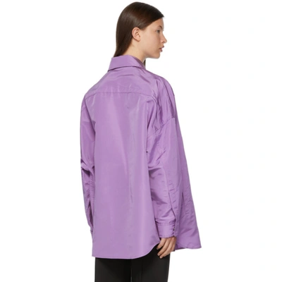 Shop Valentino Purple Silk Faille Shirt In E11 Light Amethyst