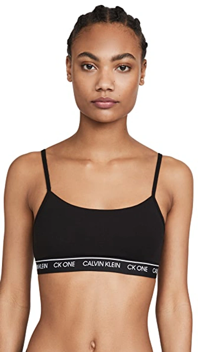 Calvin Klein Underwear One Cotton Unlined Bralette In Black