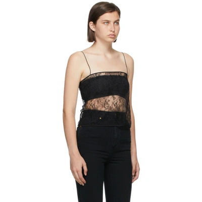 Shop Khaite Black Mesh Sadie Tank Top In 200 Black