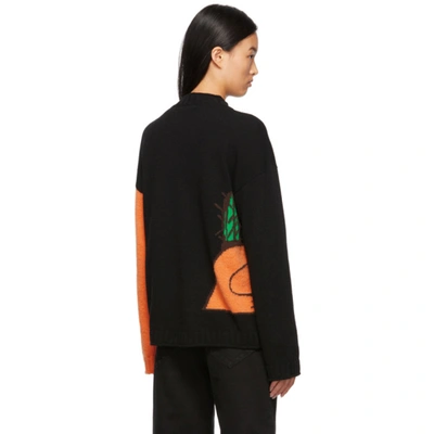 Shop Opening Ceremony Black Cactus Dog Sweater In Black/orange