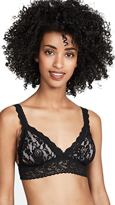 Hanky Panky Signature Lace Padded Crossover Bralette In Black