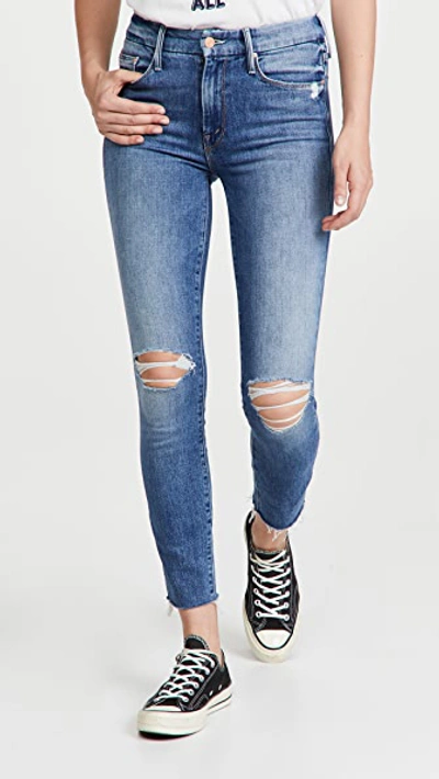 Shop Mother The Looker Ankle Fray Jeans In Not Cut & Pasted