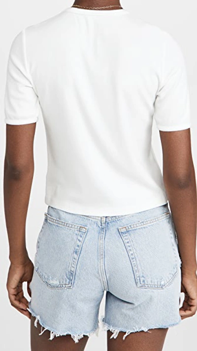 Shop Agolde Relaxed Rib Tee Crew Neck Tee In White