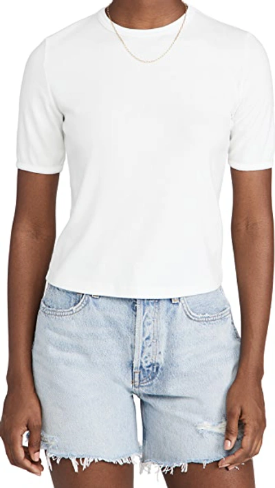 Shop Agolde Relaxed Rib Tee Crew Neck Tee In White