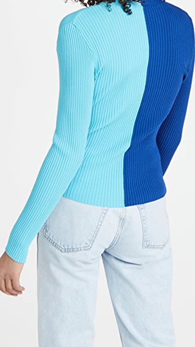 Shop Staud Cargo Sweater In Twilight/light Blue