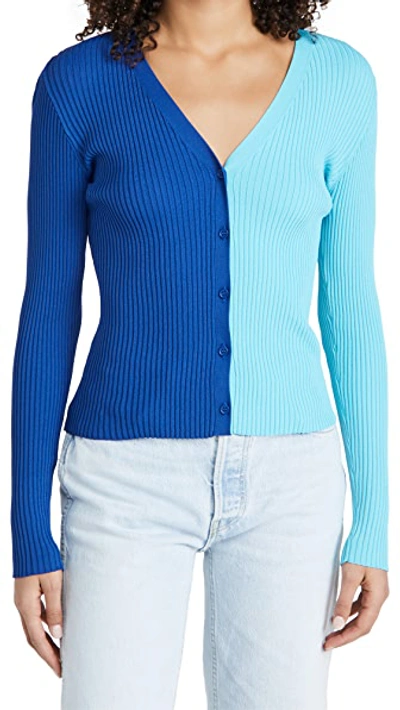 Shop Staud Cargo Sweater In Twilight/light Blue