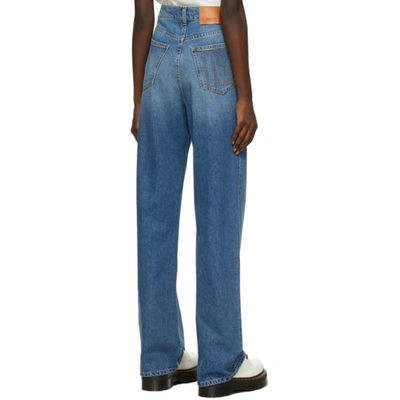 Shop Msgm Blue Oversized Boy Jeans In 84 Light Blue