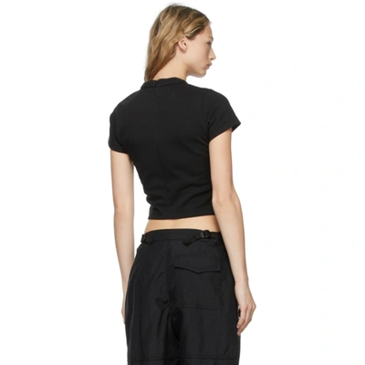 Shop Alexander Wang Black Embroidered Scuba T-shirt In 001 Black