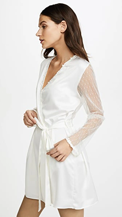 Shop Flora Nikrooz Showstopper Charmeuse Robe With Lace Ivory