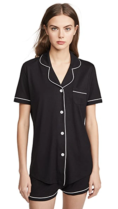 Shop Cosabella Bella Short Sleeve Boxer Pj Set In Black