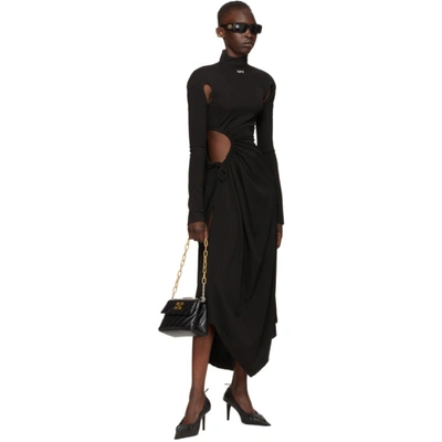 Shop Off-white Black Viscose Panel Dress