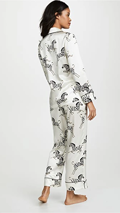 Olivia Von Halle Lila Zebedee Zebras Classic Pajama Set In Zebedee