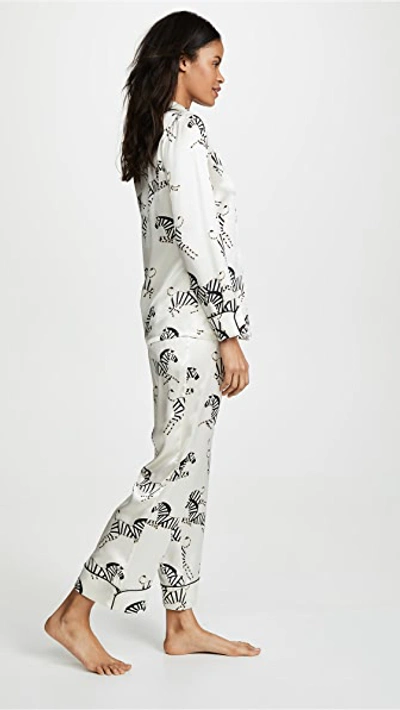 Olivia Von Halle Lila Zebedee Zebras Classic Pajama Set In Zebedee