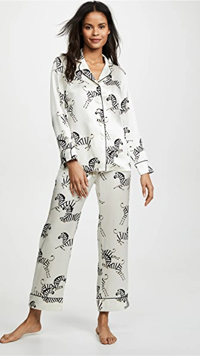 Olivia Von Halle Lila Zebedee Zebras Classic Pajama Set In Zebedee