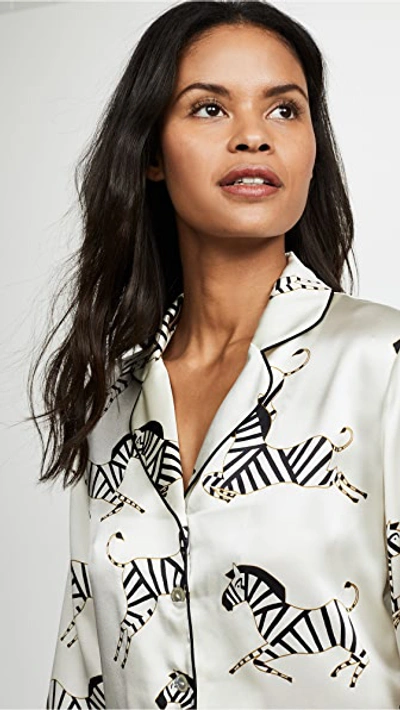Olivia Von Halle Lila Zebedee Zebras Classic Pajama Set In Zebedee