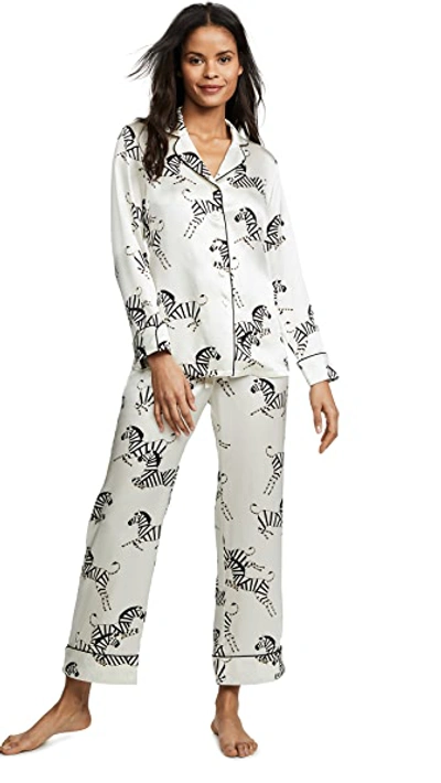 Olivia Von Halle Lila Zebedee Zebras Classic Pajama Set In Zebedee