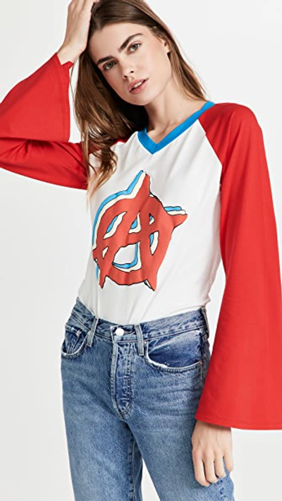 Shop Natasha Zinko Printed Raglan Anarchy T-shirt