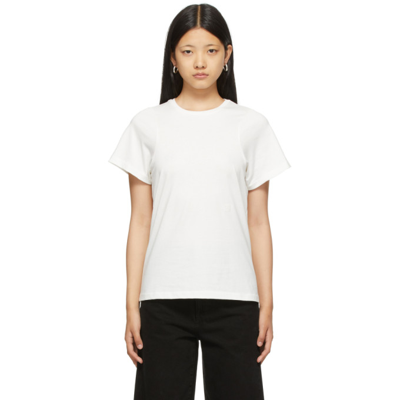 Shop Totême Off-white Curved Seam T-shirt In 110 Off-white