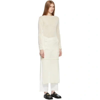Shop Ader Error Beige Knit Salan Dress In Ivory
