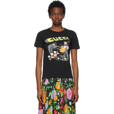 Gucci x Disney Oversized Donald Duck Cotton Black T-Shirt Extra Small