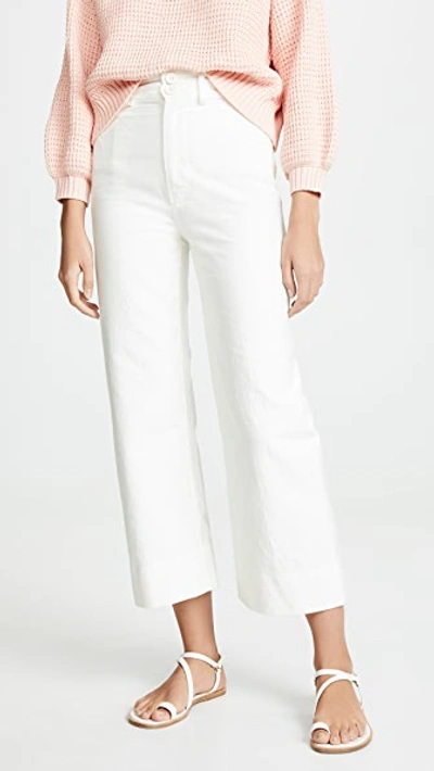Apiece Apart Classic High Rise Wide Leg Merida Pant In Cream
