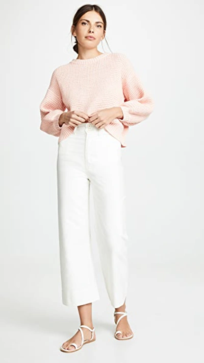 Apiece Apart Classic High Rise Wide Leg Merida Pant In Cream