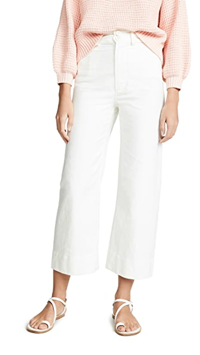 Apiece Apart Classic High Rise Wide Leg Merida Pant In Cream