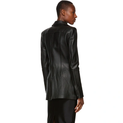 Shop Alexander Wang Black Leather Sculpted Jacket In 001 Black