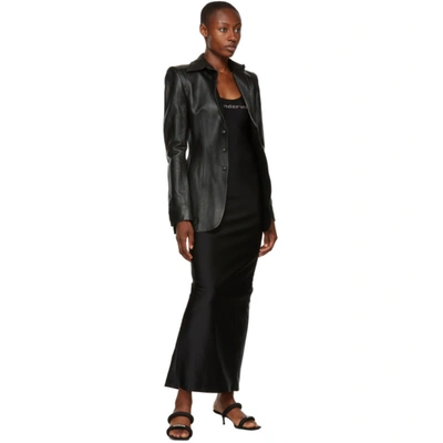 Shop Alexander Wang Black Leather Sculpted Jacket In 001 Black